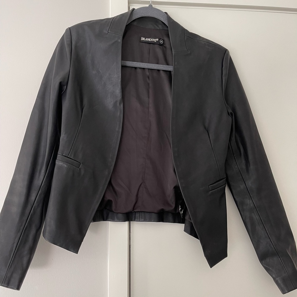 Black faux leather jacket